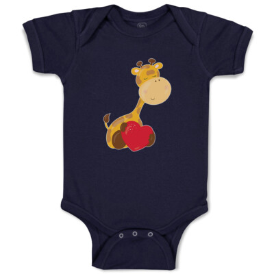 Baby Bodysuit Safari Valentine Giraffe Holidays and Occasions Valentins Day