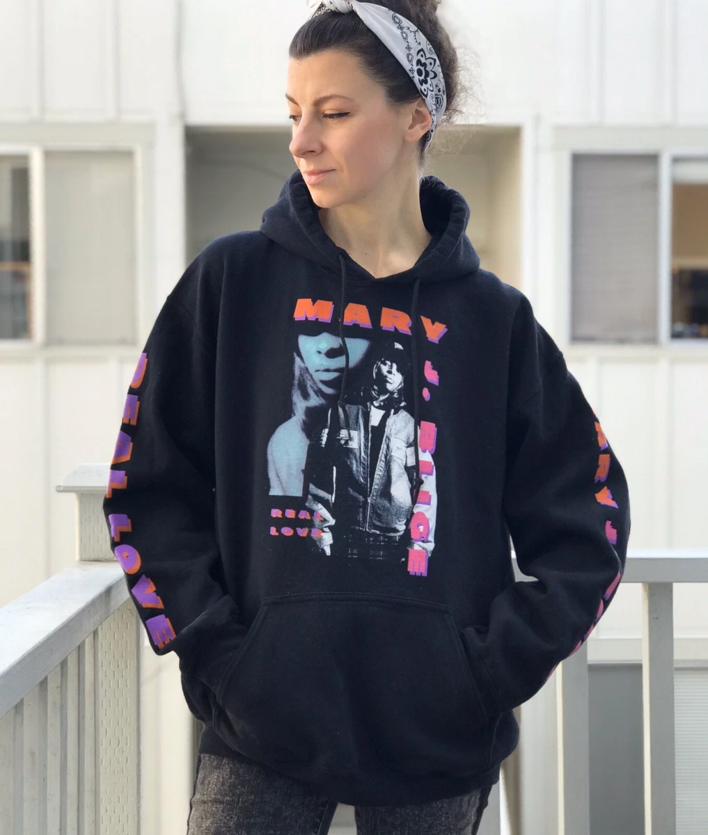 Mary J Blige Real Love Hoodie Pullover Black R N B Hip Hop