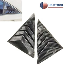 Carbon Fiber Look Rear Side Window Quarter Louver Cover For 2012-17 Toyota Camry