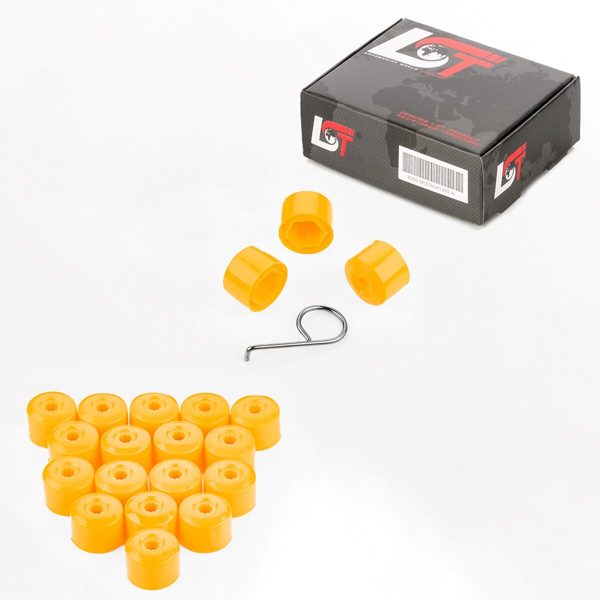 20X Wheel Nut Caps Cover Caps Wheel Nuts 17 Mm Yellow For LAND ROVER