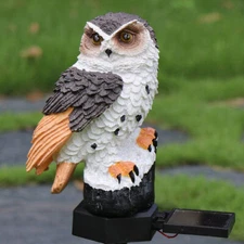 Outdoor Solar Power LED Owl Light Garden Yard Landscape Decor Lamp Waterproof