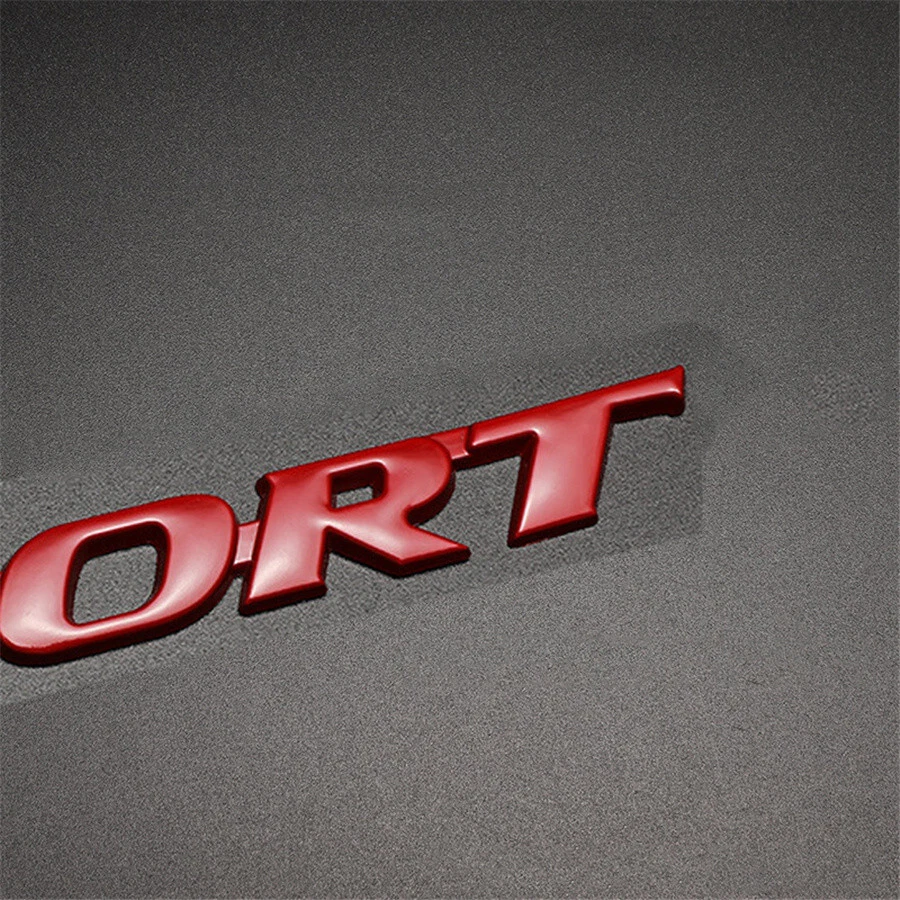 Calcomanía emblema decoración maletero puerta trasera coche logotipo carreras deporte rojo metal Foto 4 de 4