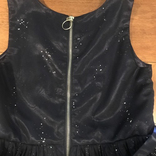 American Princess Sequin Size 12 Navy Blue Rhinestone Girls Party Dress - Picture 9 of 9