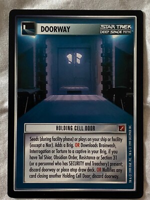 Star Trek CCG 1E Blaze of Glory HOLDING CELL DOOR Card NEVER PLAYED