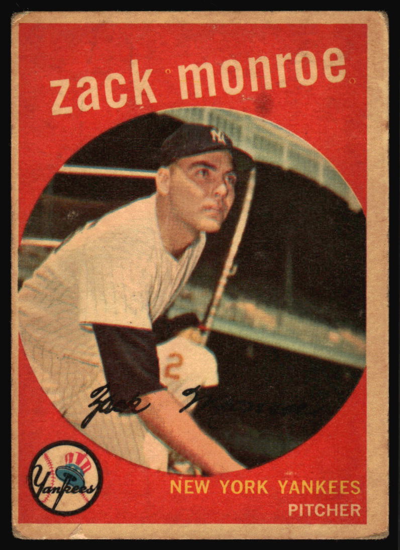 1959 Topps Zack Monroe Rookie #108 New York Yankees