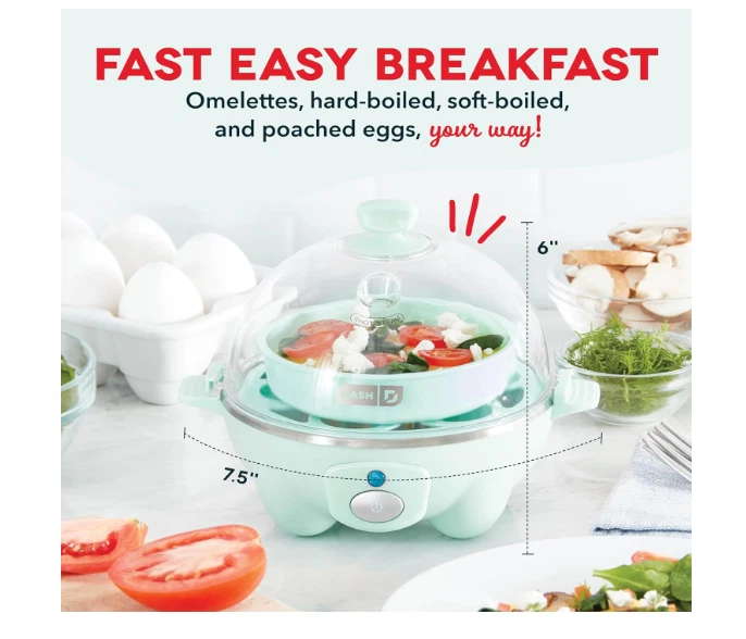 Dash Rapid 12-Capacity Electric Egg Cooker for Hard Boiled Poached Omelet 4 Types