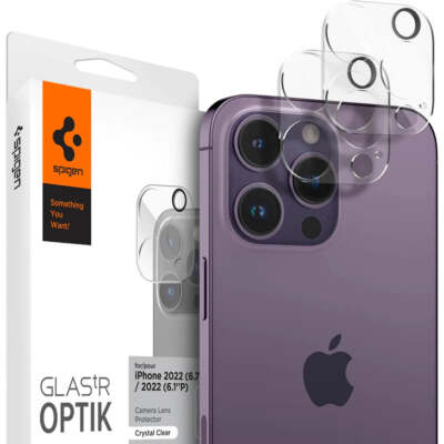 2x Kameraglas für iPhone 14 Pro / 14 Pro Max Spigen Objecitveglas Transparent