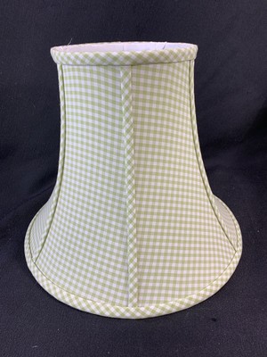 Pottery Barn Kids Green White Gingham Fabric 10 Bell Lamp Shade