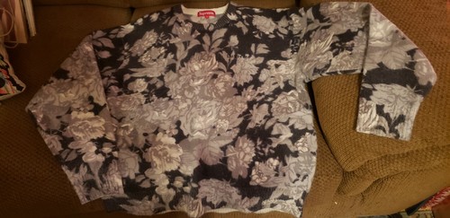 supreme printed floral angora sweater