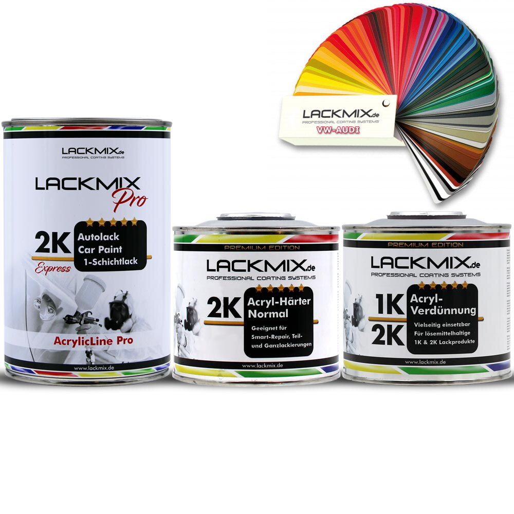 VW / AUDI Farben. 2,0 Kg 2K-Autolack-3er Set. PUR Express. Hochglänzend. Lot 1