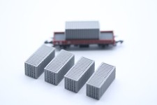 Spur Z 1:220 Ladegut für Märklin Z,20ft Container für Niederbordwage, grau