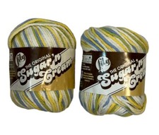 Sugar 'N Cream Ombre Yarn, 2oz, Gauge 4 Medium 100 Cotton, Cool Breeze Lot of 2