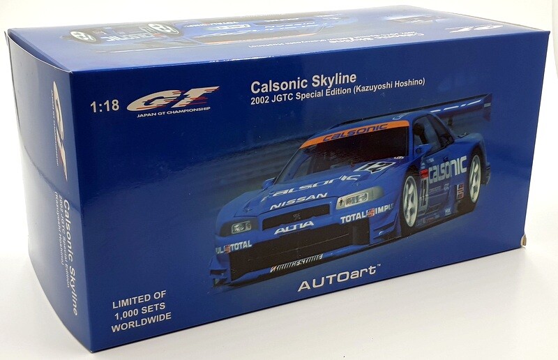 オートアート1/18 JGTC 2002 カルソニック スカイライン Autoart 1/18 Scale 80284 Nissan Skyline GT-R34 JGTC 2002 Calsonic