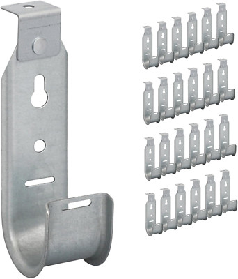Galvanized Steel Ceiling Mount J Hooks for Cable Management - 25 Pack