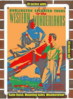 Metal Sign - 1941 Burlington Escorted Tours- 10x14 inches