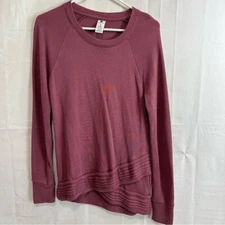 Active Life Womens Asymmetric Ribbed Hem Sweatshirt Small