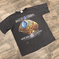 FADED Dallas Cowboys 1993 Super Bowl XXVII Champions Ring T Shirt Large USA Made