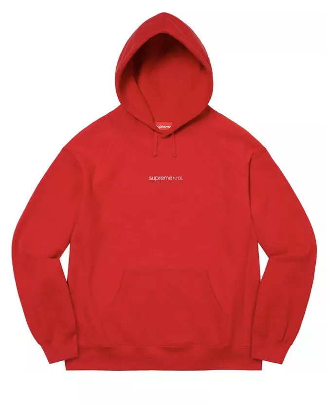 Supreme Number One Red Hooded Sweatshirt Size L