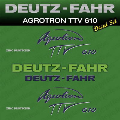Deutz-Fahr Agrotron TTV 610 Traktor 3D Aftermarket Aufkleber-Set
