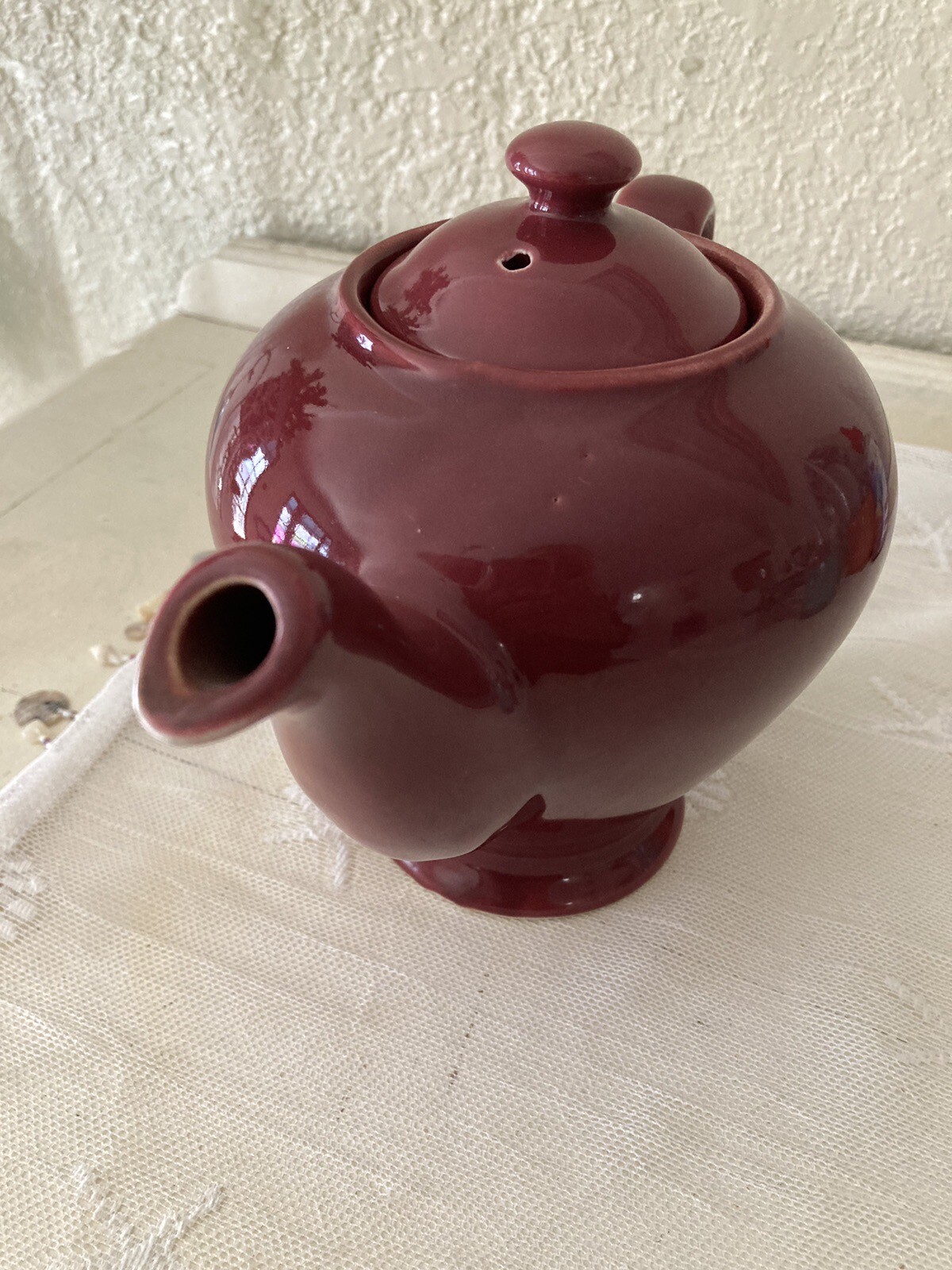 Vintage Tea Pot McCormick Spice Co Baltimore MD Burgundy Teapot No