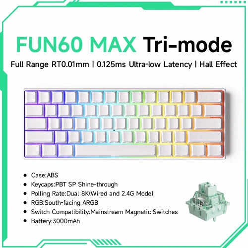 Mechanical Gaming Keyboard with Magnetic Switch 60% Rapid Trigger Design