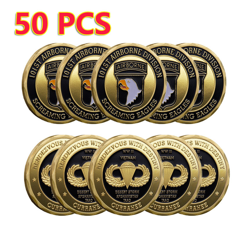 50PCS 101st Airborne Division Military Collectible Commemorative Challenge Coin
