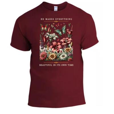 He Makes Everything Beautiful Quote Men's or Women's T-Shirt. Size XL.