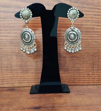 Beautiful Fancy Silver Oxidised Earrings For Womens  Girls Traditional Antiq