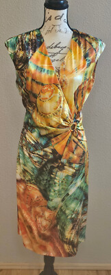 ROBERTO CAVALLI Multicolor Print Silk Dress BNWT
