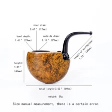 MUXIANG Briar Wooden Tobacco Pipe Acrylic Bent Stem Vest Pocket Freehand Pipe