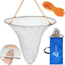 Foldable Bridge and Pier Fishing Landing Net - High Load-Bearing Aluminum Ring D