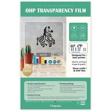 11x17 Clear Transparency Film Laser Printer, 4 mil Double Inch, clear