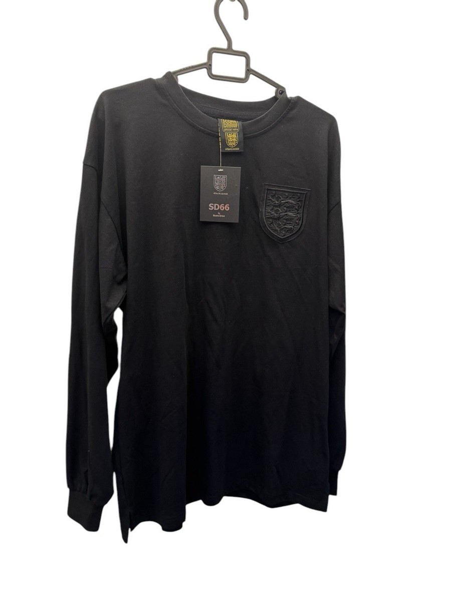 Mens England 66 Black Out Long Sleeve Shirt International Licensed