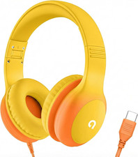 Wired Kids Headphones with USB C Plug, 85Db Safe Volume, Adjustable Headband, Ta