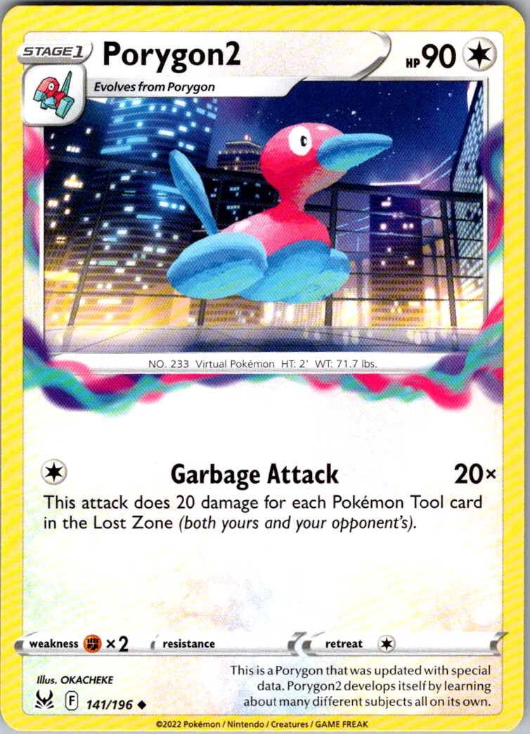 Porygon2 Lost Origin 141/196 Uncommon Pokemon Near Mint