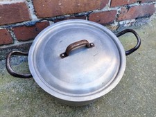 Sch&ouml;ner alter Alu Topf mit Deckel Bepflanzung Deko Pflanzgef&auml;&szlig; Garten Thekla