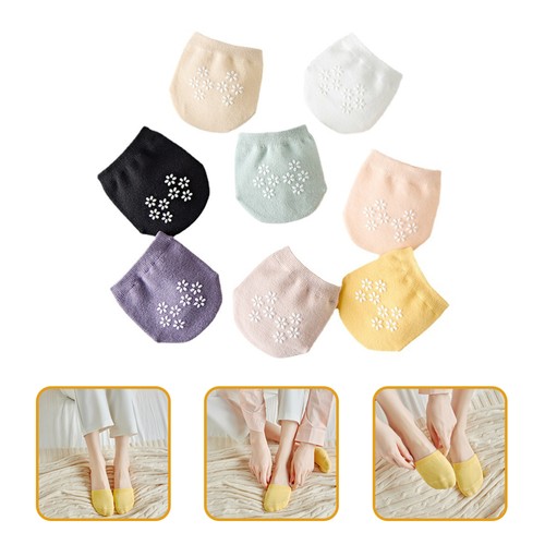 8 Pairs Women's Semi-drag Stockings Toes Socks Miss Liner - Imagen 3 de 12