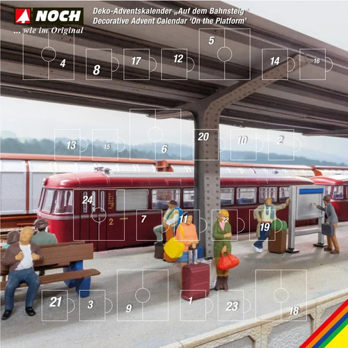 Noch H0 65993 Figuren Deko-Adventskalender „Auf dem Bahnsteig" | Condition: Neu