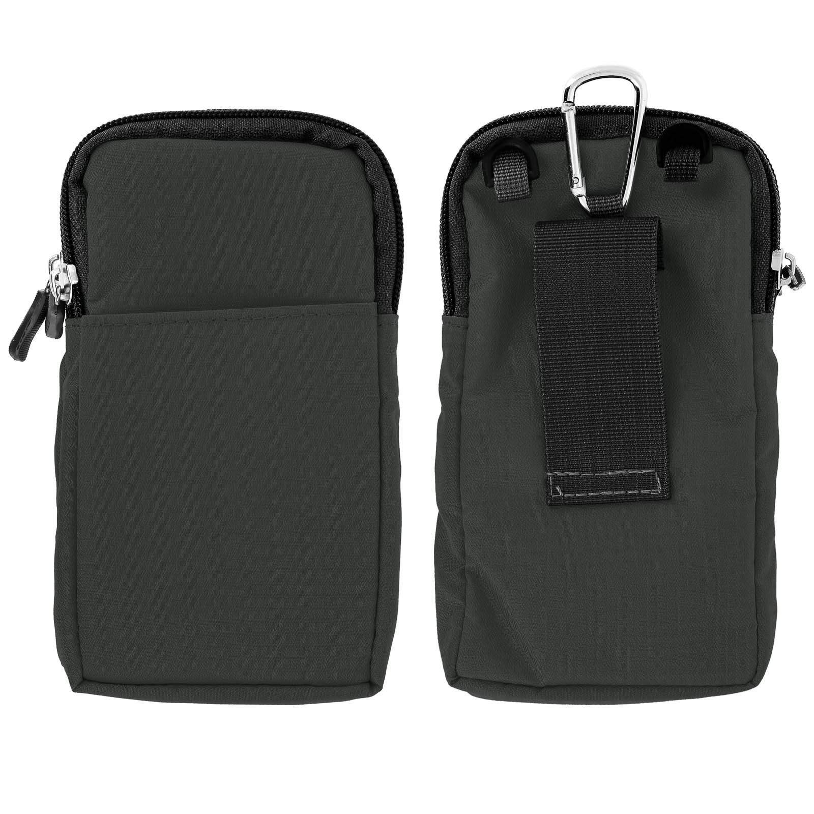 Sac bandoulière gris anti-perte d'objets avec compartiments zippés