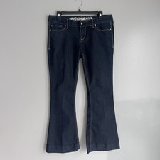 Express Stella Flare Jeans Low Rise Dark Wash Lightweight Stretch Size 8 Note