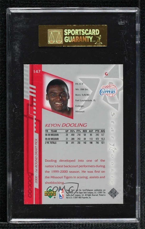 2000 Upper Deck Encore Star 719/1600 Keyon Dooling #147 SGC 96 MINT 9 Rookie RC - Image 2 of 3
