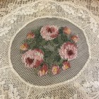 1920s CELLULOID VANITY PERFUME TRAY SMALL LACE ROSES GLASS PRECIOUS 1920s — photo 2
