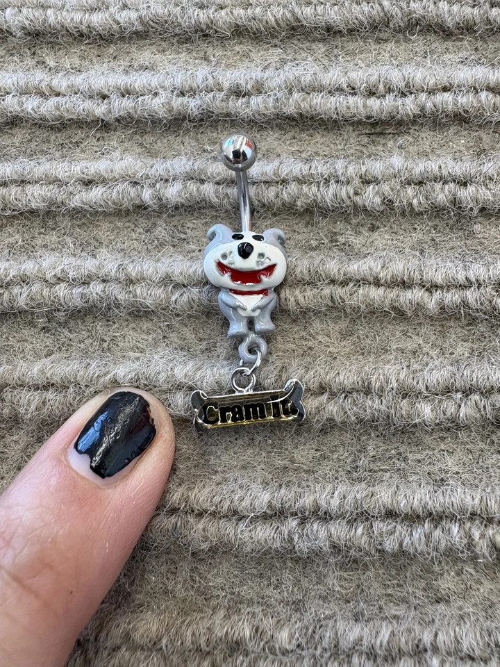 Anillo de ombligo vintage Dog of Glee Cram It 2004 piercing joyería regalo divertido Foto 2 de 4