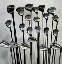 Wholesale Lot of 24 Assorted Drivers, Fairway Woods, Hybrids, and Single Irons.
