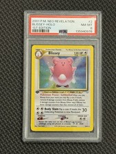 2001 Pokémon Neo Revelation Holo Rare Blissey First Edition 2/64 PSA 8