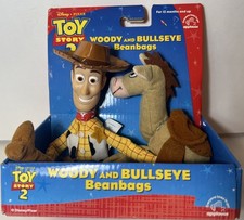 Disney PIXAR Toy Story Woody and Bullseye Beanbags - Applause Disney/Pixar NIB