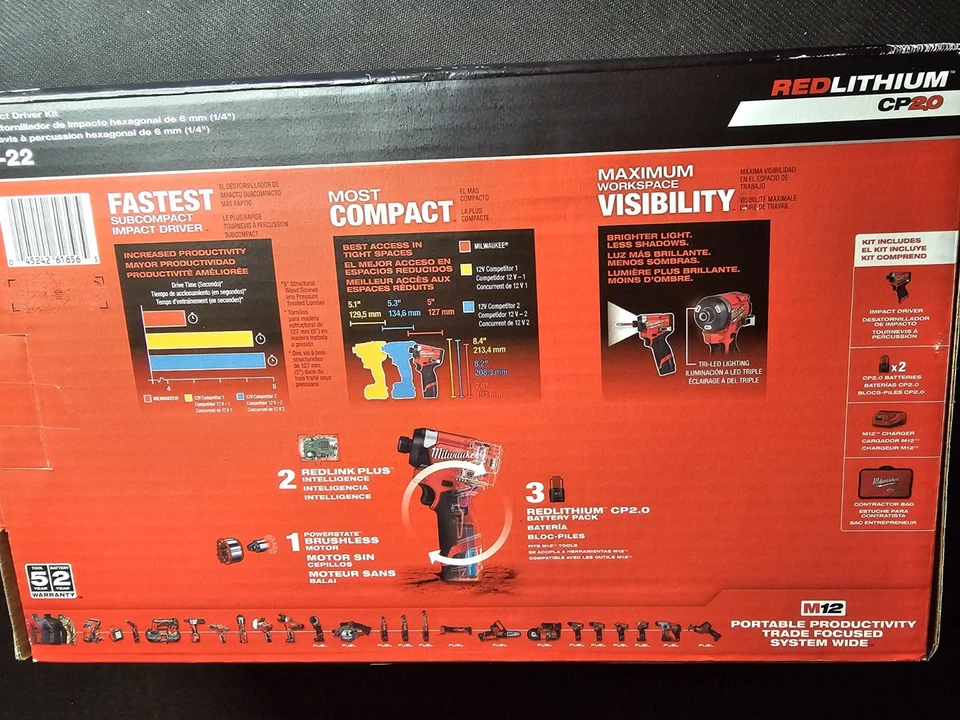 Milwaukee Electric - M12 Fuel 1/4 HEX Impact Driver Brand New In Box - Image 3 of 4