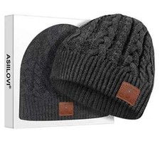 Bluetooth Beanie, Double-Layer Wool Lining Bluetooth Hat Beanie for Men/Women/Te