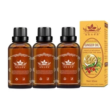 3 Pack Lymphatic Drainage Ginger Oil, Ginger Massage Oil to Promote Blood Cir...