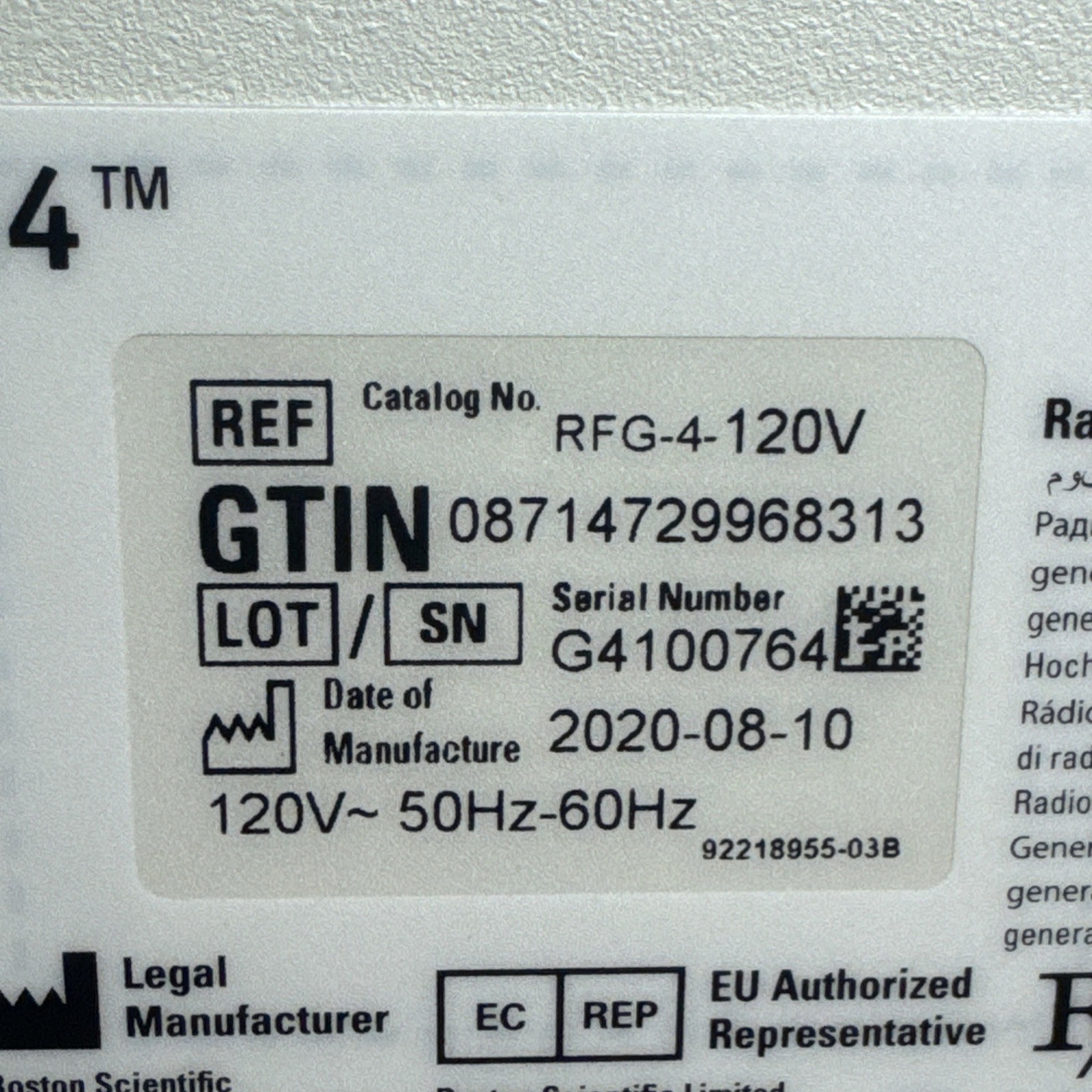 BOSTON SCIENTIFIC COSMAN G4 RF GENERATOR 2020 VERSION 3.0 Excellent Condition
